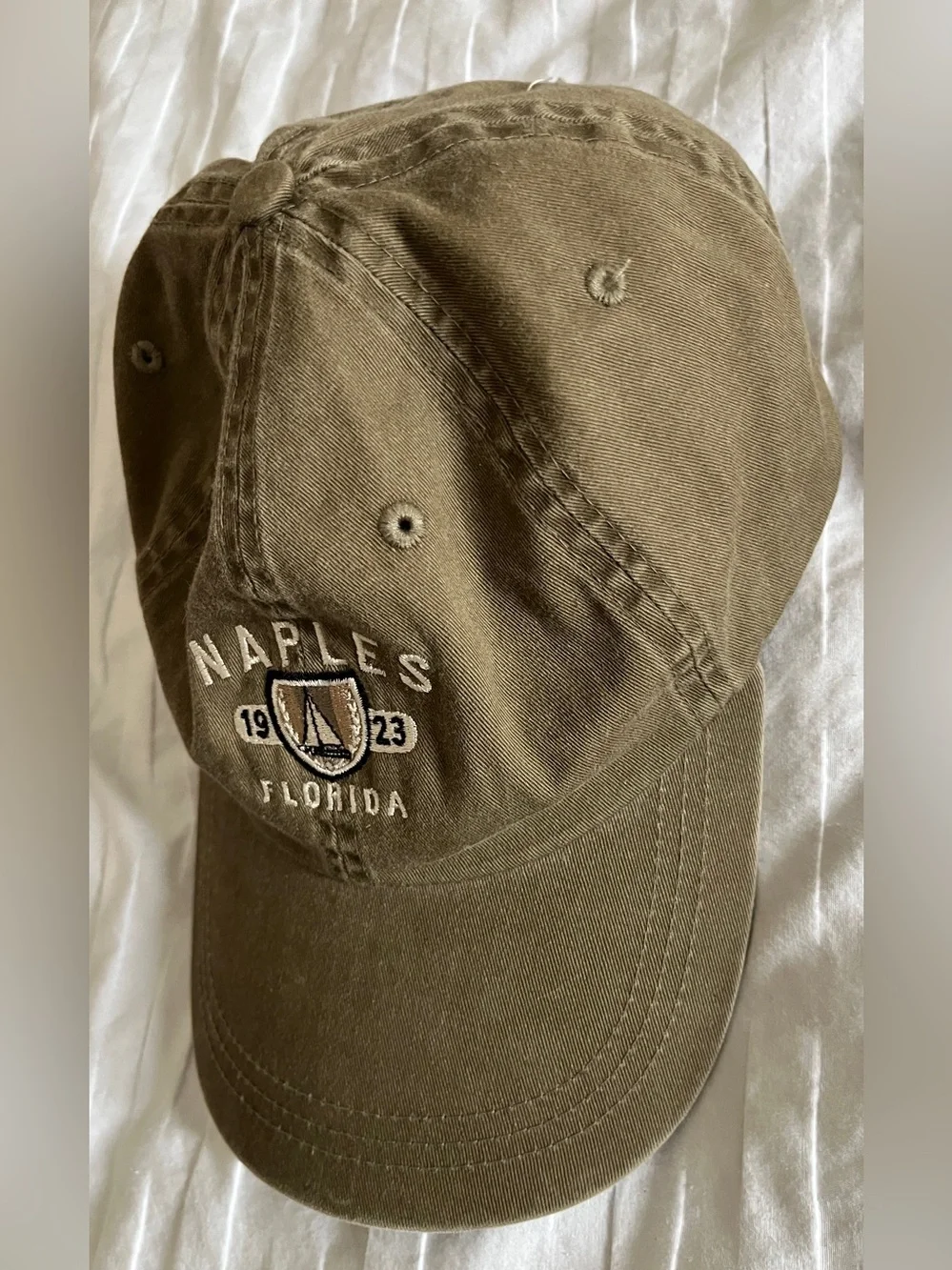 ⛵ Naples FL Tan Classic Baseball Cap | Adjustable Coastal Vacation Hat